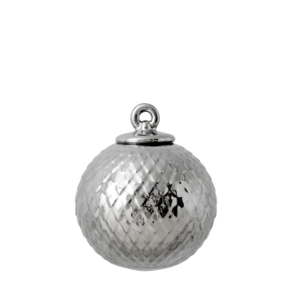 Lyngby Porslin Rhombe Christmas Ball Silver
