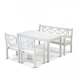 Skagerak Skagen White Set (2 stolar, 1 bänk, 1 bord)